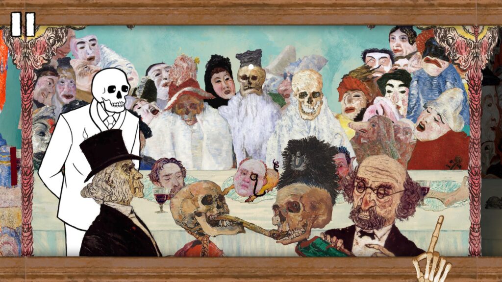 Please Touch The Artwork 2 - Masks Confronting Death + Skeletons Fighting Over a Pickled Herring - screebshot